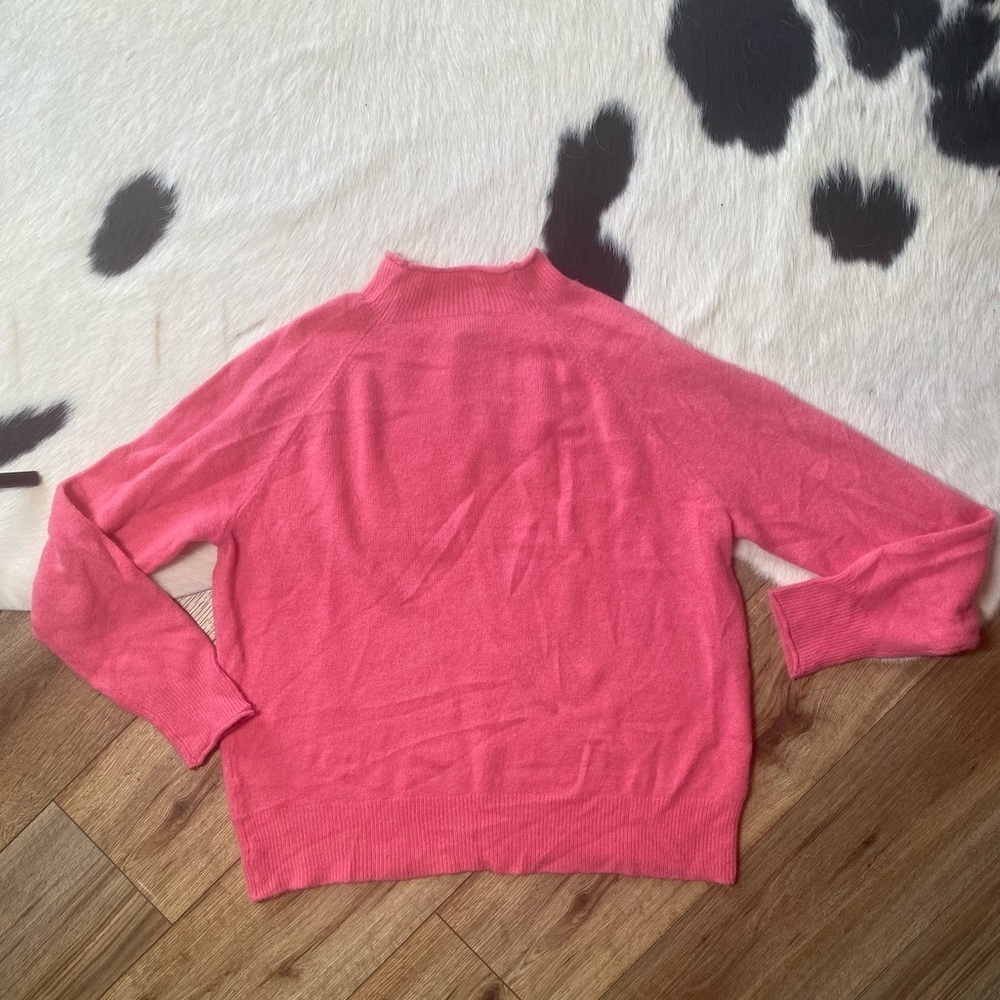 J.Crew Merino Wool mock-neck coral pink sweater